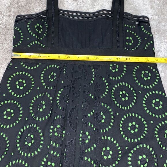 Cynthia Cynthia Steffe Black Eyelet Dress With Green Inlay Size 6 - Picture 11 of 13